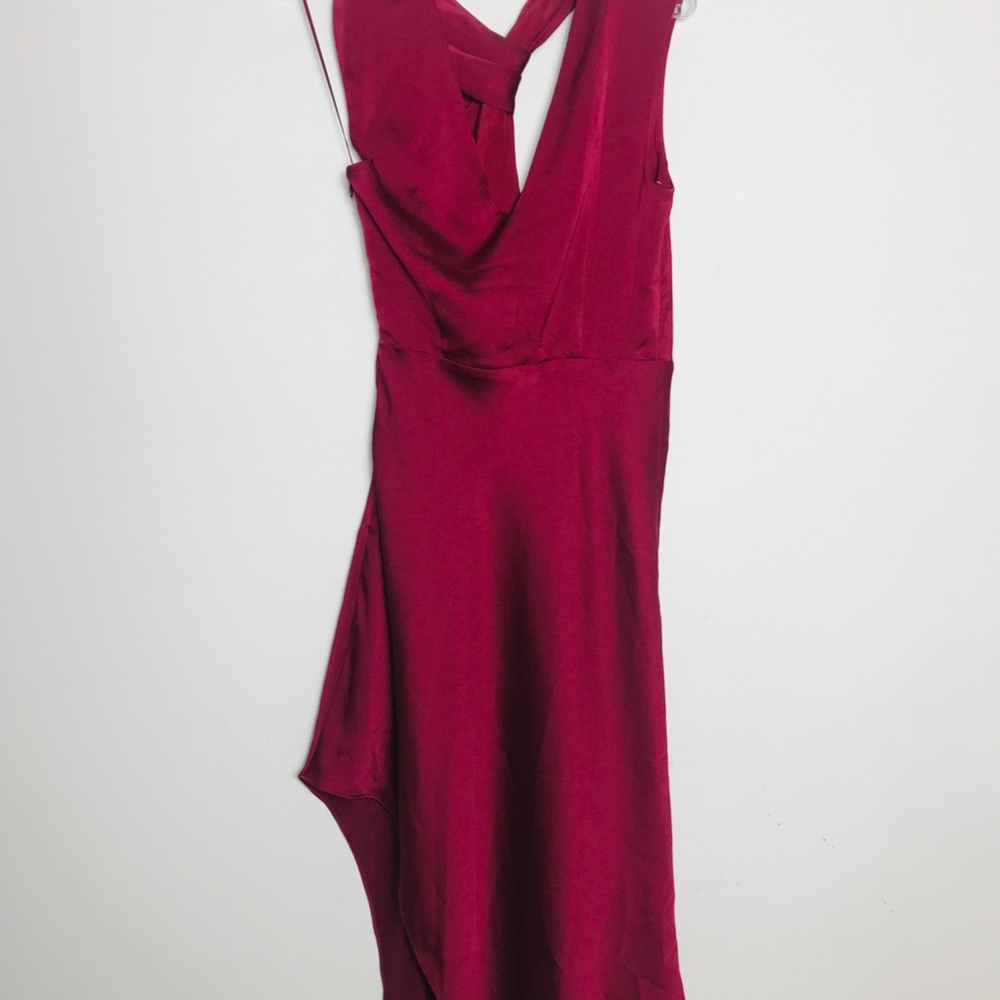 Keepsake Plum Red Midi Dress - Picture 7 of 8